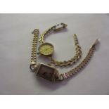 Two ladies 9ct gold wristwatches with 9ct gold bracelet straps by Avia and Doxa, 31g including