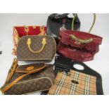 Large quantity of various modern handbags