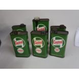 Six small mid 20th Century Castrol oil cans