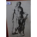 Set of three 18th Century engravings after Cornelis Bloemart, classical figures, 14ins x 9ins,