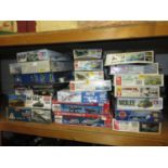 Group of twenty various boxed scale model construction sets including Revel, Academy, Tamiya and