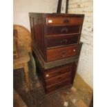 Pair of 19th Century large desk pedestals with drawers and plinths (at fault)