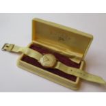 1950's Gentleman's Rotary circular 9ct gold cased wristwatch in original presentation box