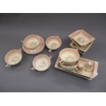 Quantity of Susie Cooper production Crown Works Burslem porcelain including six soup bowls, five