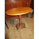 Victorian mahogany oval pedestal occasional table, 28ins wide together with a reproduction
