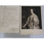 Fine autographed letter, probably circa 1626, signed Henriette R in French (no place or date), to