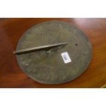 W. Watkins Bristol, George III circular bronze sundial, also inscrbed J. Coley Somerset, 9.75ins