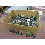 Large quantity of various diecast metal model figures, unboxed including Marvel and Lord of the