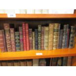 Collection of twenty plus full calf leather bound quarto size books, mostly with engraved plates,