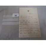 Two page signed autographed letter from Jean Ingelow 1820 - 1897, poet and novelist, to a Mrs