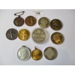 Group of ten various commemorative coins including silver proof coins