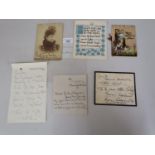 Group of six items of Royalty ephemera comprising a cabinet photograph, signed Victoria of Wales (