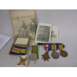 World War I three medal group awarded to Corporal G. Holland, Norfolk Regiment together with a World