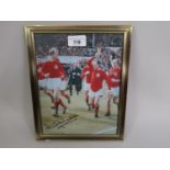 Modern framed photograph of the World Cup winning England footballers signed by Jackie Charlton