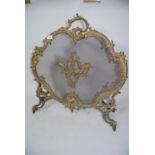 French cast brass firescreen (one leg replaced)