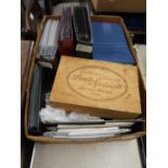 Two boxes containing a large collection of various First Day Covers and World stamps in albums and