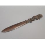 19th Century Black Forest paper knife carved with a bear