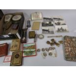 Box containing a quantity of miscellaneous items including early 20th Century fairground circus
