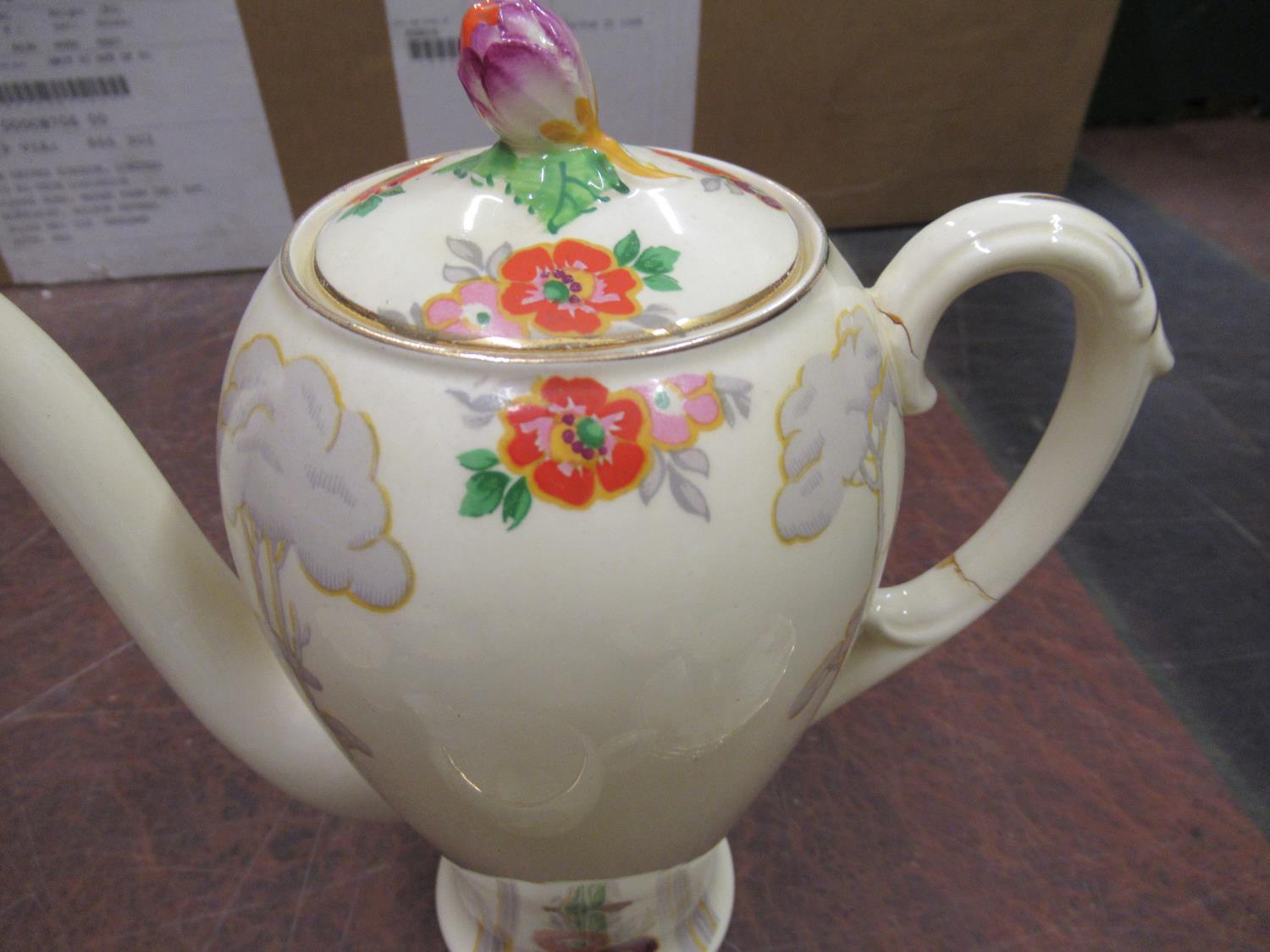 Royal Cauldon coffee set comprising of coffee pot, cream jug, sugar basin, 6 cups and 6 saucers - Image 2 of 2