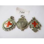 Group of three early 20th Century silver football medals, 1917 and two 1918