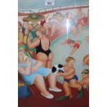 Beryl Cook, signed print, bathers by a swimming pool, with publishers blind stamp, 20ins x 16ins