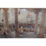 Sir William Russell Flint, signed coloured print ' Market Hall Cordes ', 16.5ins x 22.75ins, gilt