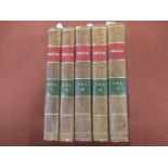 Five volumes, ' Cecilia ' or ' Memoirs of an Heiress ' London, T. Payne & Son, 1782, leather bound