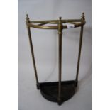 Early 20th Century, brass and iron semi-circular stickstand