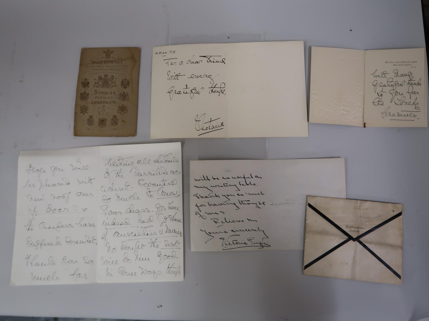 Group of six items of Royalty ephemera comprising a cabinet photograph, signed Victoria of Wales ( - Image 2 of 3