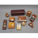 19th Century leather glove box, together with a quantity of other boxes etc.