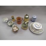 Collection of West Country and other stoneware plates, jugs, vases and dishes together with a T.G.