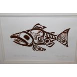 Bill Reid, group of three embossed and coppered stylised prints , figures of animals (two framed,