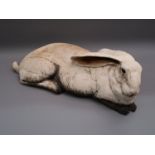 Attributed to Guy James Holder, large Studio pottery stoneware figure of a hare (damages), 21ins