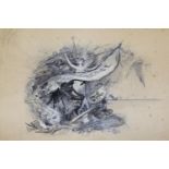 Box containing a quantity of various unframed ink and other drawings, signed Ettore Cerone,