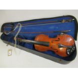 London Violin Company violin and two bows in a fitted case