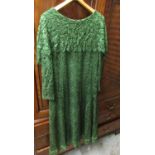 Ladies green dress by Dorville at Michael Geary, London, a Theo sequin and pearl embellished