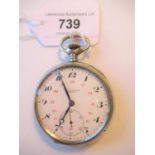 Zenith Continental 800 silver cased chronometer crown wind open face pocket watch, 15 Rubis,