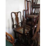 Set of four (one plus three) 1920's mahogany Queen Anne style chairs and a set of four Queen Anne
