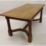 Alan Grainger of Brandsby ' Acorn Man ', an oak refectory style dining table, the moulded top