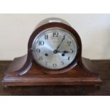 Early 20th Century oak cased two train mantel clock, signed Camerer, Cuss & Co.