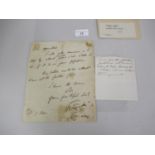 Benjamin Disraeli (1804 - 1881) statesman and novelist, a signed letter requesting that letters