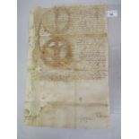 Charles V, Holy Roman Emperor 1500 - 1558, heavily repaired signed letter with seal, 15.5ins x 10.