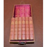 Leather cased set of six miniature volumes ' Works of Shakespeare ' together with five Dickens