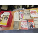 Box containing a large quantity of various sheet music and magazines