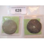 Two Charles I silver half crowns