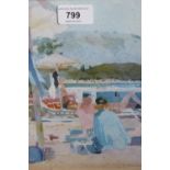 Samuel Fenton, watercolour, ' On the Beach ', 8.5ins x 7ins