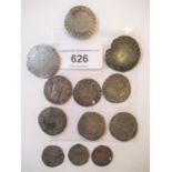 Collection of twelve various Elizabeth I hammered silver coins
