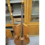 Full size double bass with Sitka Spruce top and spare bridge, 41.5in back (at fault)