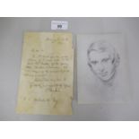John Ruskin 1819 - 1900, artist and writer, signed one page letter to Mr Wakenhall giving his