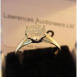 14ct Yellow gold diamond solitaire ring, approximately 0.8ct, size R